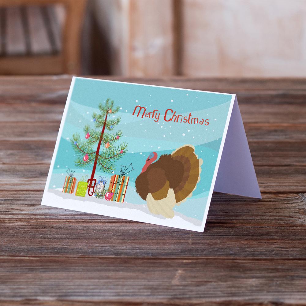 French Turkey Dindon Christmas Greeting Cards Pack of 8 Blank Cards with Envelopes Whimsical A7 Size 5x7