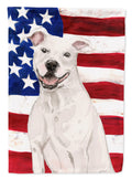 White Staffie Bull Terrier Patriotic Garden Flag Mailbox Decorative Yard Banner Outside Patio Artwork for Flower Beds, Garden Size, Multicolor
