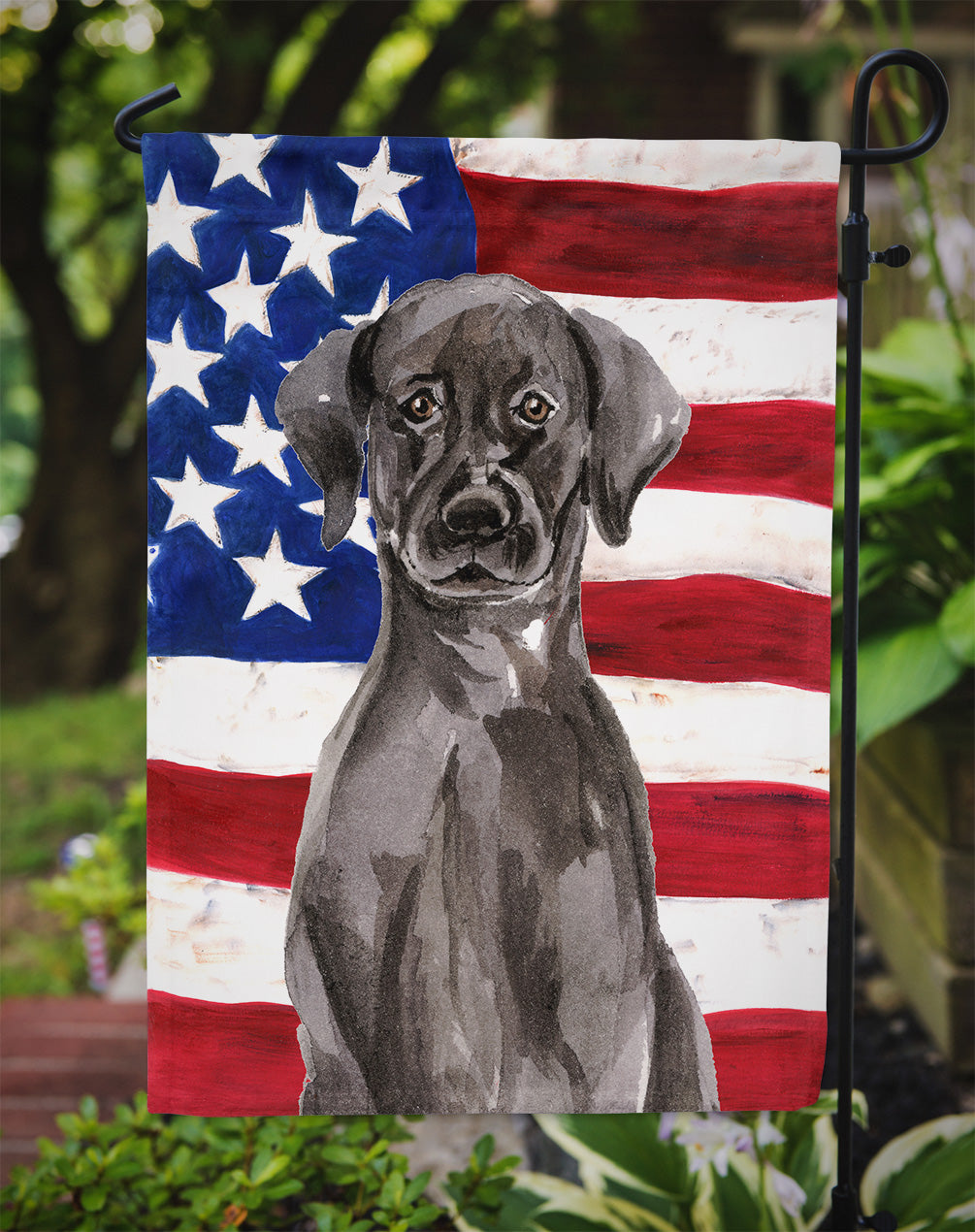 Black Labrador Patriotic Garden Flag Mailbox Decorative Yard Banner Outside Patio Artwork for Flower Beds, Garden Size, Multicolor