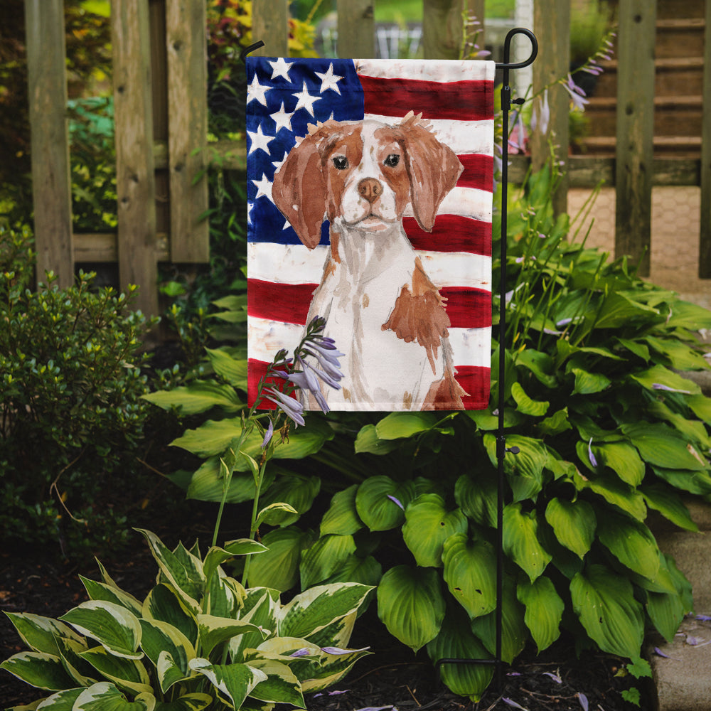 Brittany Spaniel Patriotic Garden Flag Mailbox Decorative Yard Banner Outside Patio Artwork for Flower Beds, Garden Size, Multicolor