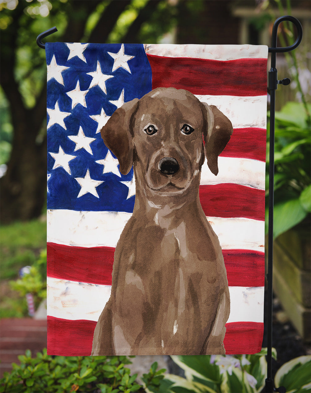 Chocolate Labrador Patriotic Garden Flag Mailbox Decorative Yard Banner Outside Patio Artwork for Flower Beds, Garden Size, Multicolor