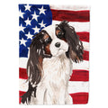 Tricolor Cavalier Spaniel Patriotic House Flag 28x40 Porch Sleeve Pole Decorative Outside Yard Banner Artwork Wall Hanging, Polyester
