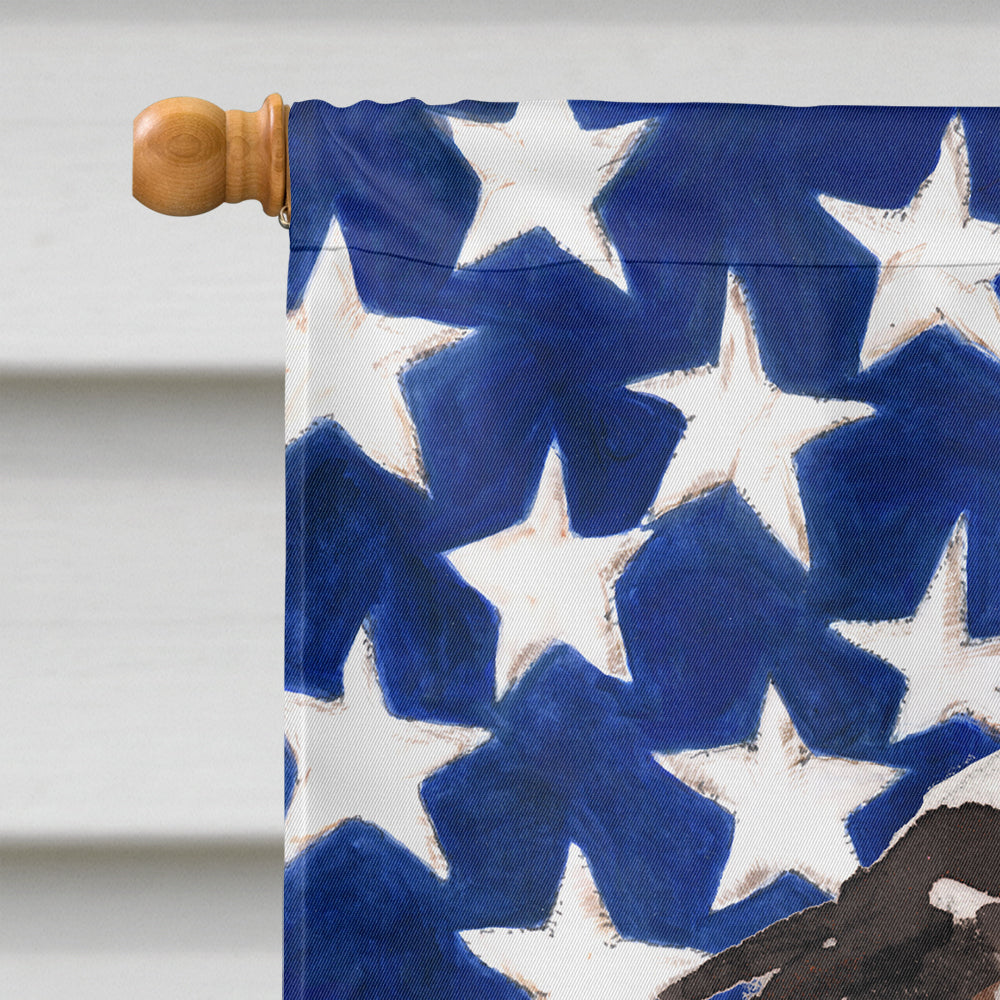 Tricolor Cavalier Spaniel Patriotic House Flag 28x40 Porch Sleeve Pole Decorative Outside Yard Banner Artwork Wall Hanging, Polyester