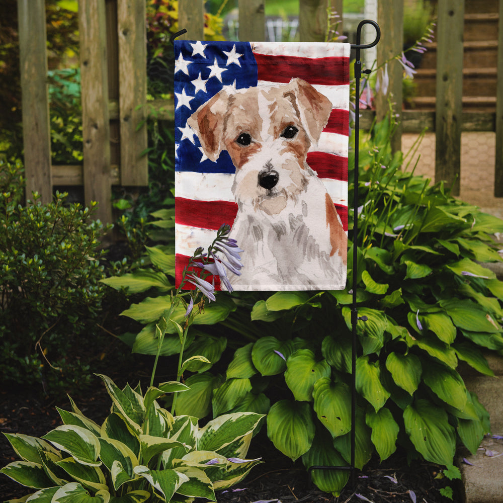 Wire Hair Jack Russell Patriotic Garden Flag Mailbox Decorative Yard Banner Outside Patio Artwork for Flower Beds, Garden Size, Multicolor