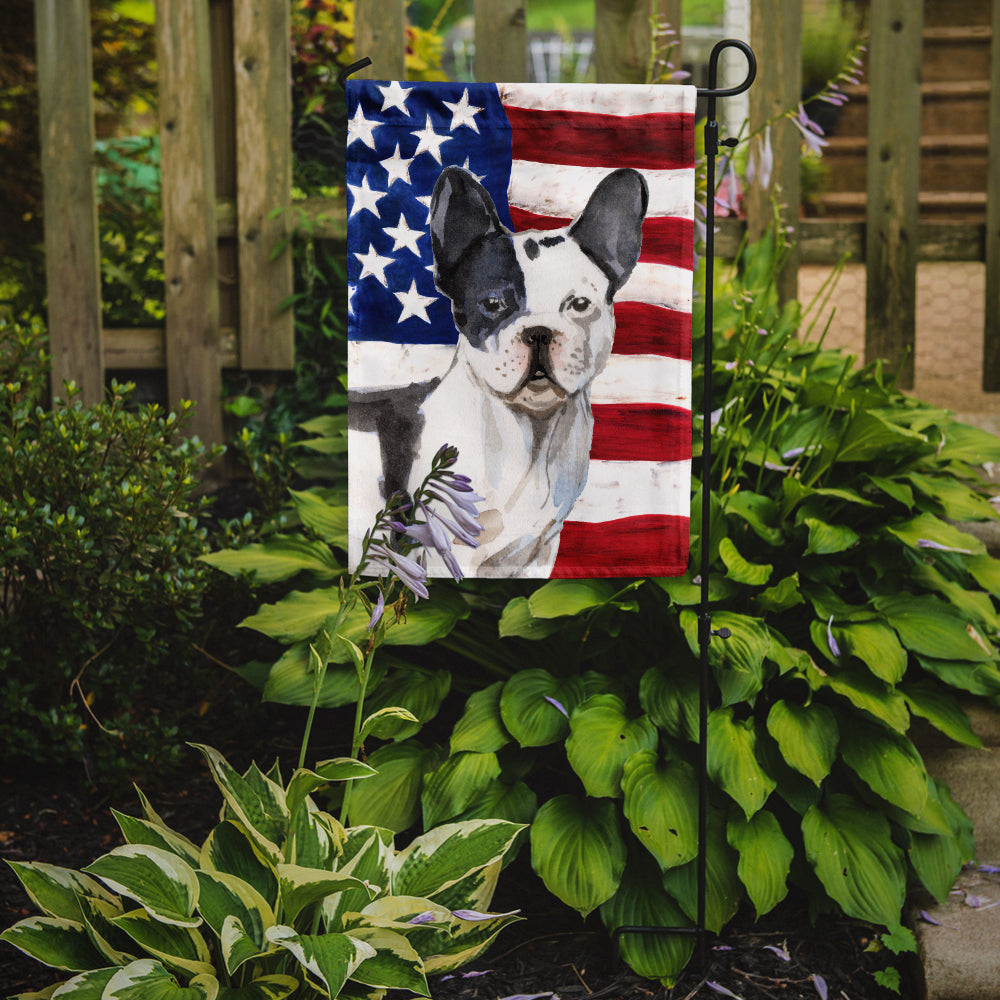 Black White French Bulldog Patriotic Garden Flag Mailbox Decorative Yard Banner Outside Patio Artwork for Flower Beds, Garden Size, Multicolor