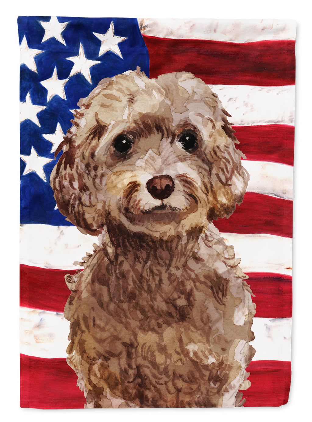 Brown Cockapoo Patriotic Garden Flag Mailbox Decorative Yard Banner Outside Patio Artwork for Flower Beds, Garden Size, Multicolor