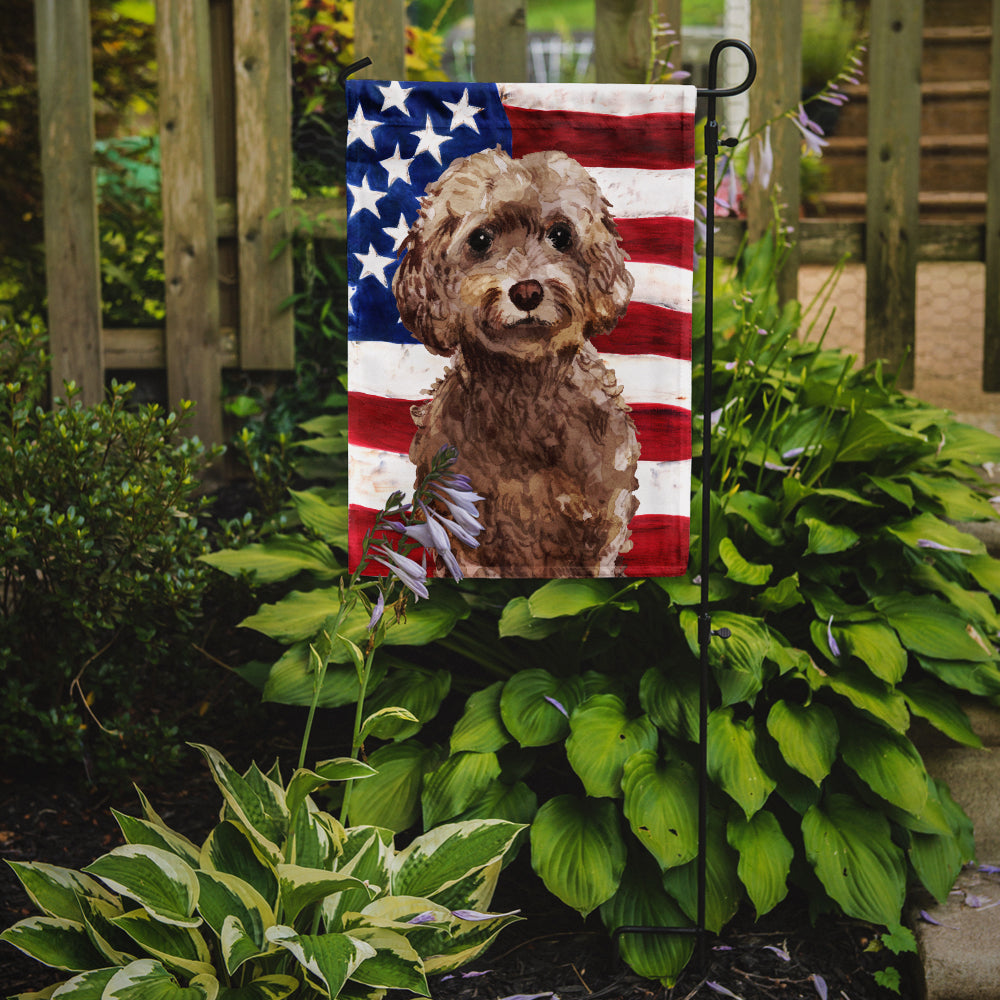 Brown Cockapoo Patriotic Garden Flag Mailbox Decorative Yard Banner Outside Patio Artwork for Flower Beds, Garden Size, Multicolor