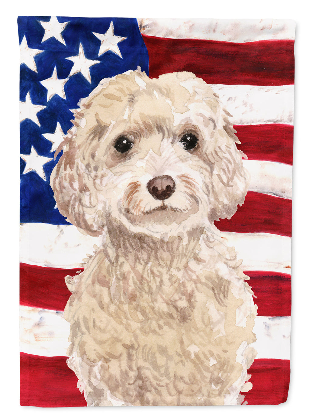 Champagne Cockapoo Patriotic Garden Flag Mailbox Decorative Yard Banner Outside Patio Artwork for Flower Beds, Garden Size, Multicolor