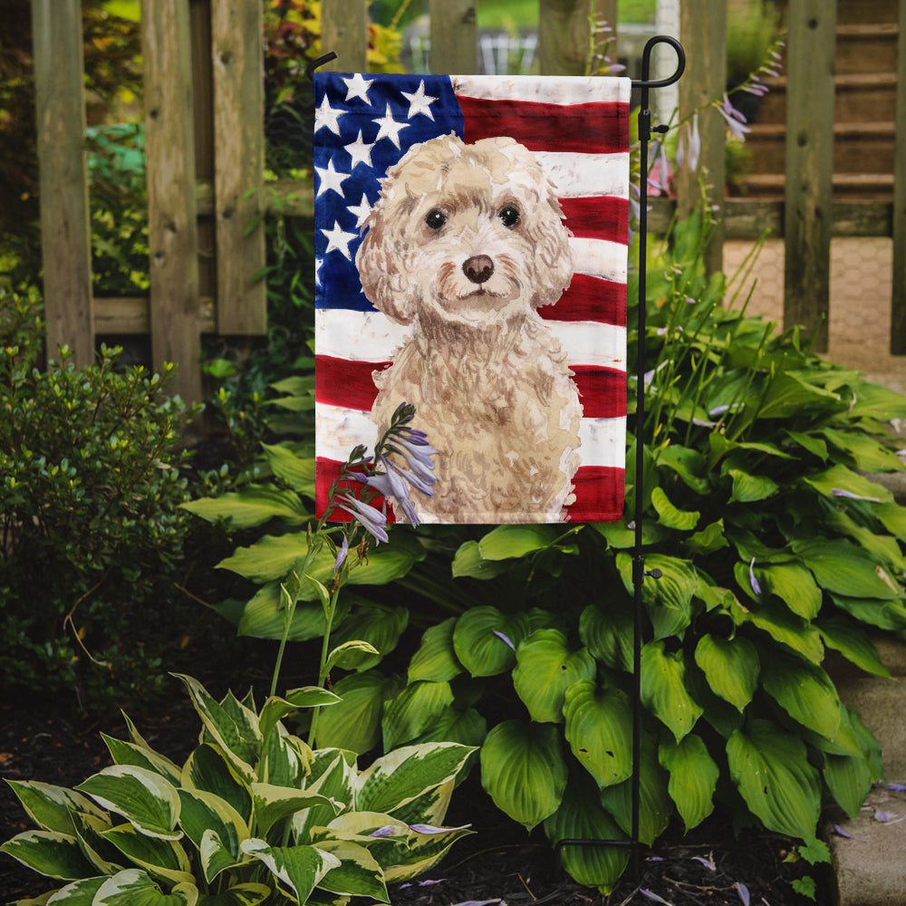 Champagne Cockapoo Patriotic Garden Flag Mailbox Decorative Yard Banner Outside Patio Artwork for Flower Beds, Garden Size, Multicolor