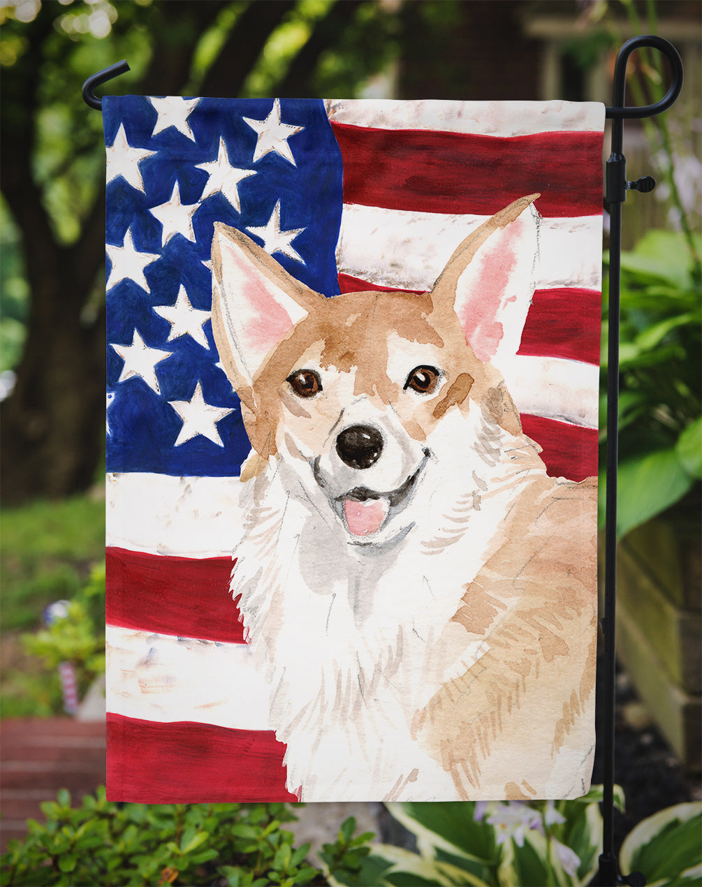 Corgi Patriotic Garden Flag Mailbox Decorative Yard Banner Outside Patio Artwork for Flower Beds, Garden Size, Multicolor