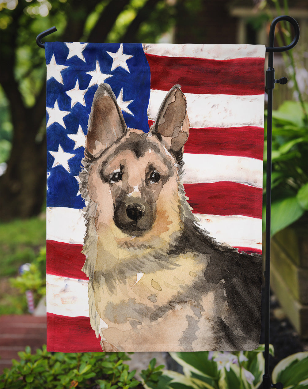 German Shepherd Patriotic Garden Flag Mailbox Decorative Yard Banner Outside Patio Artwork for Flower Beds, Garden Size, Multicolor