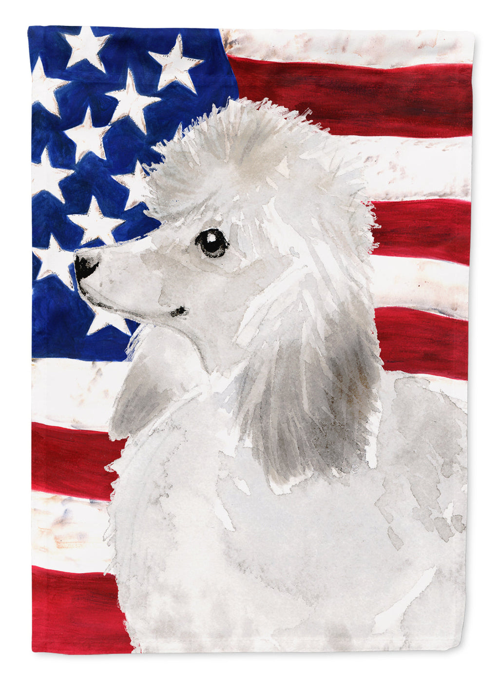White Standard Poodle Patriotic Garden Flag Mailbox Decorative Yard Banner Outside Patio Artwork for Flower Beds, Garden Size, Multicolor