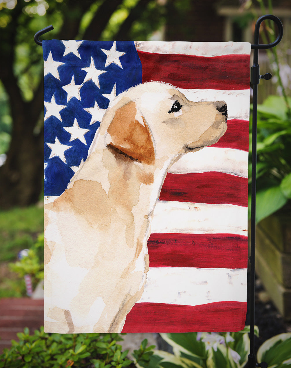 Yellow Labrador #2 Patriotic Garden Flag Mailbox Decorative Yard Banner Outside Patio Artwork for Flower Beds, Garden Size, Multicolor
