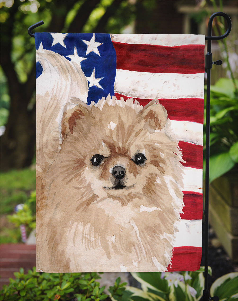 Pomeranian Patriotic Garden Flag Mailbox Decorative Yard Banner Outside Patio Artwork for Flower Beds, Garden Size, Multicolor