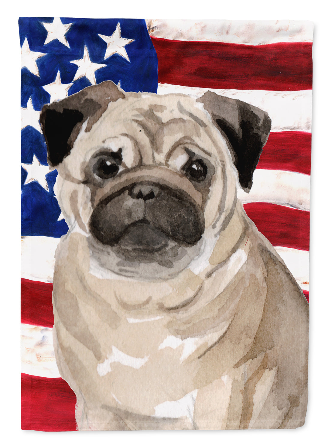 Fawn Pug Patriotic Garden Flag Mailbox Decorative Yard Banner Outside Patio Artwork for Flower Beds, Garden Size, Multicolor