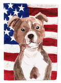 Red Staffie Bull Terrier Patriotic Garden Flag Mailbox Decorative Yard Banner Outside Patio Artwork for Flower Beds, Garden Size, Multicolor