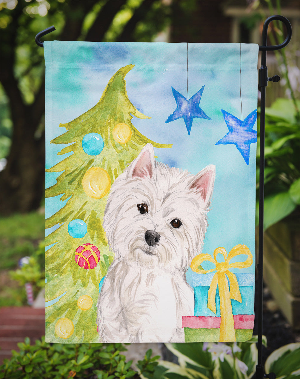 Westie Christmas Garden Flag Mailbox Decorative Yard Banner Outside Patio Artwork for Flower Beds, Garden Size, Multicolor