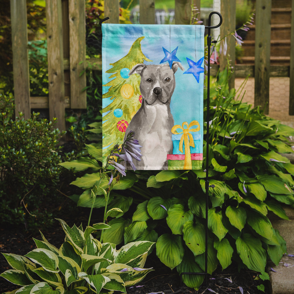 Staffordshire Bull Terrier Christmas Garden Flag Mailbox Decorative Yard Banner Outside Patio Artwork for Flower Beds, Garden Size, Multicolor