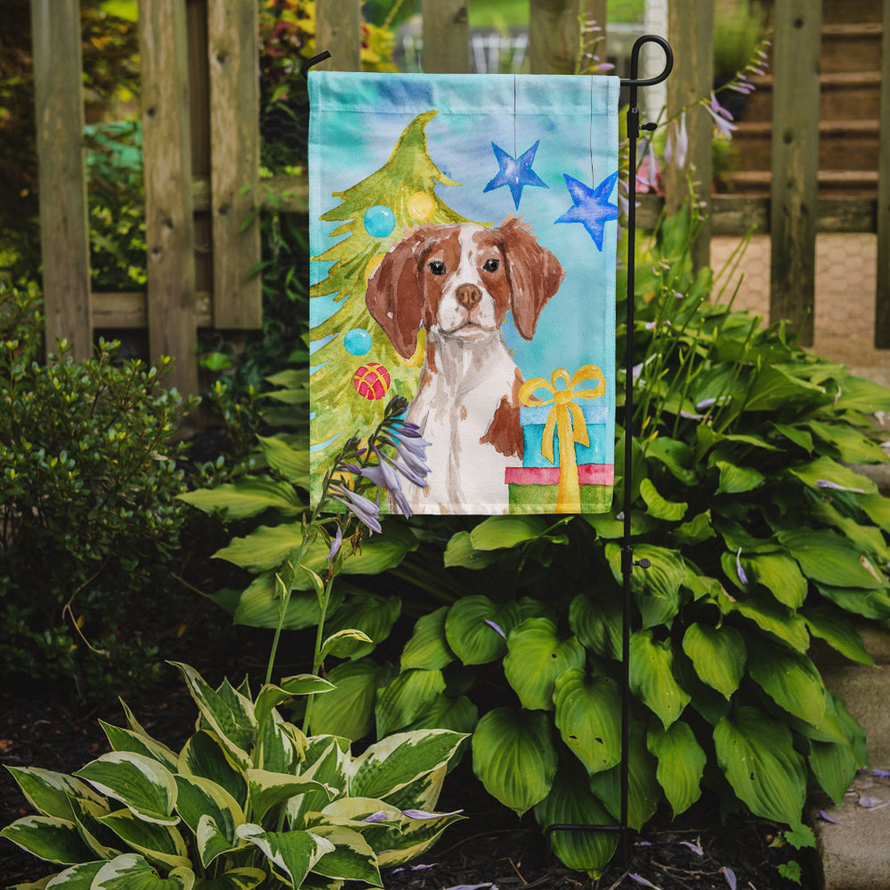 Brittany Spaniel Christmas Garden Flag Mailbox Decorative Yard Banner Outside Patio Artwork for Flower Beds, Garden Size, Multicolor