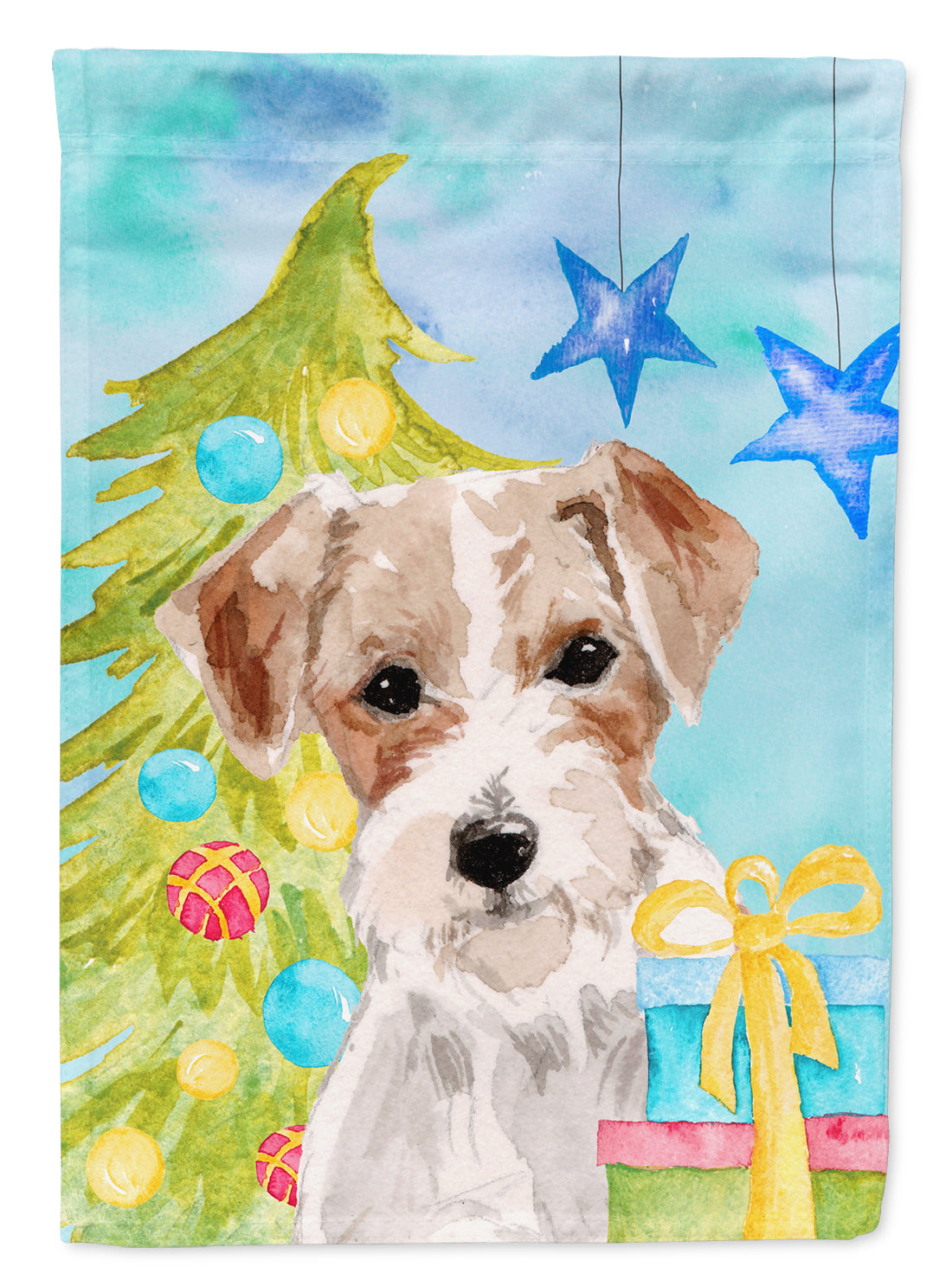 Wire Hair Jack Russell Christmas Garden Flag Mailbox Decorative Yard Banner Outside Patio Artwork for Flower Beds, Garden Size, Multicolor