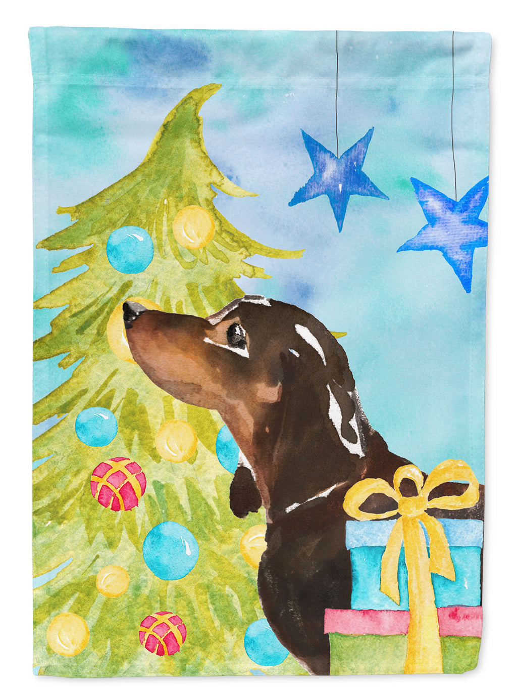 Black and Tan Dachshund Christmas Garden Flag Mailbox Decorative Yard Banner Outside Patio Artwork for Flower Beds, Garden Size, Multicolor
