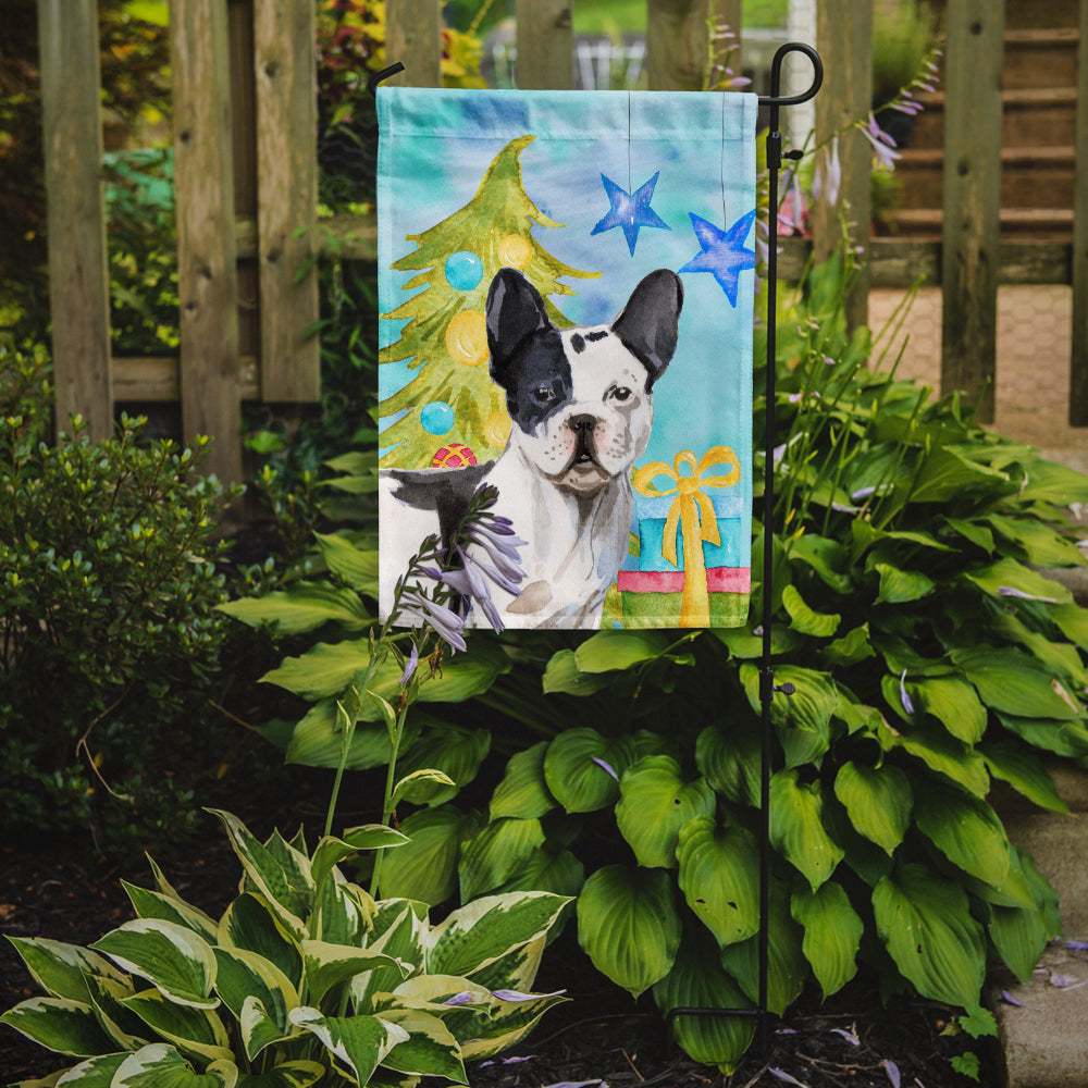 Black White French Bulldog Christmas Garden Flag Mailbox Decorative Yard Banner Outside Patio Artwork for Flower Beds, Garden Size, Multicolor