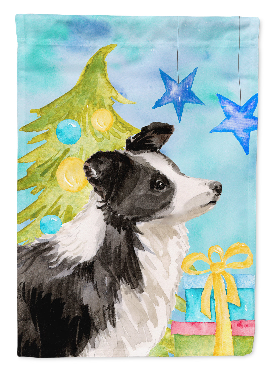 Border Collie Christmas Garden Flag Mailbox Decorative Yard Banner Outside Patio Artwork for Flower Beds, Garden Size, Multicolor