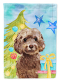 Brown Cockapoo Christmas Garden Flag Mailbox Decorative Yard Banner Outside Patio Artwork for Flower Beds, Garden Size, Multicolor