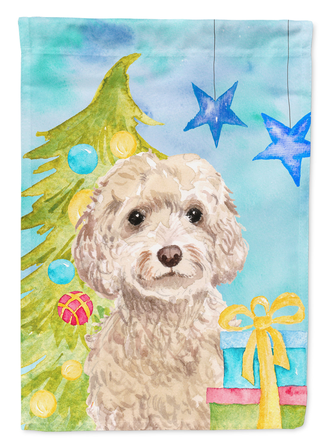 Champagne Cockapoo Christmas Garden Flag Mailbox Decorative Yard Banner Outside Patio Artwork for Flower Beds, Garden Size, Multicolor