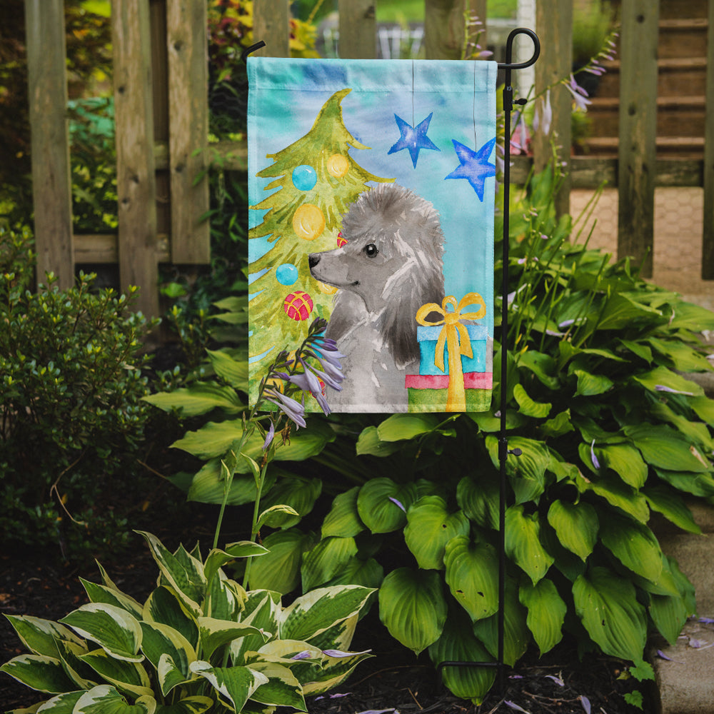 Grey Standard Poodle Christmas Garden Flag Mailbox Decorative Yard Banner Outside Patio Artwork for Flower Beds, Garden Size, Multicolor
