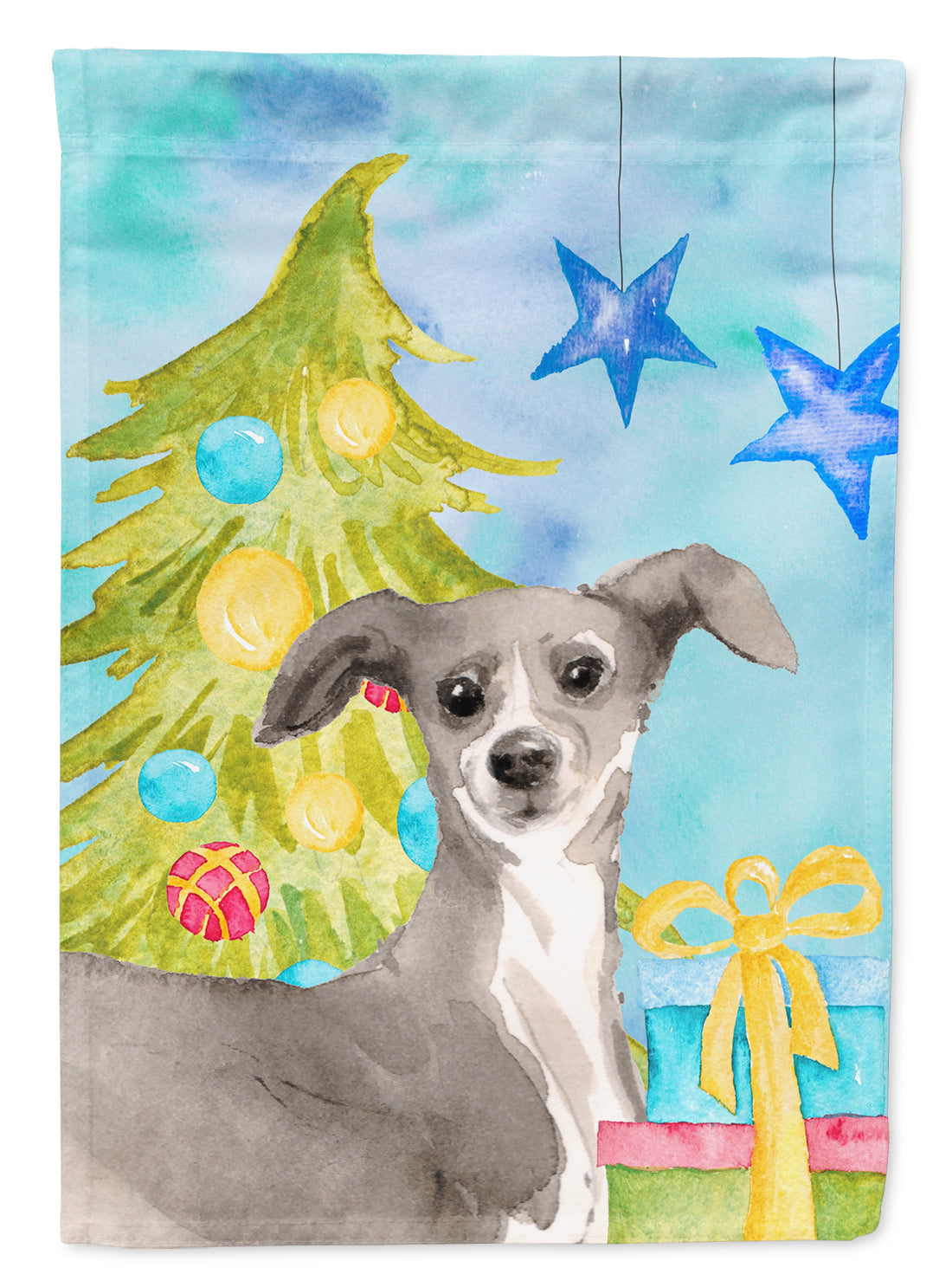 Italian Greyhound Christmas Garden Flag Mailbox Decorative Yard Banner Outside Patio Artwork for Flower Beds, Garden Size, Multicolor