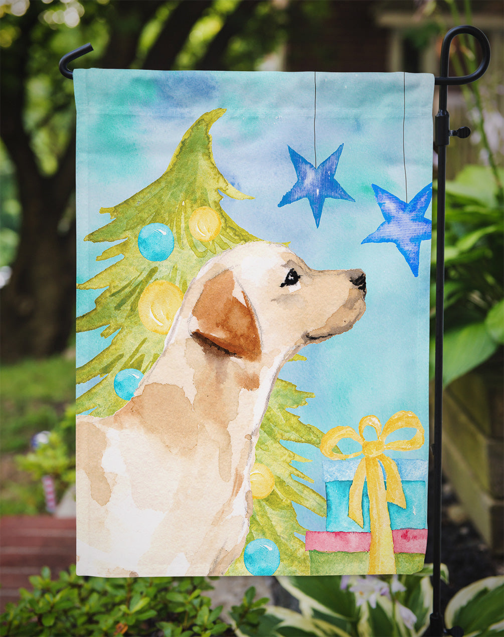 Yellow Labrador #2 Christmas Garden Flag Mailbox Decorative Yard Banner Outside Patio Artwork for Flower Beds, Garden Size, Multicolor
