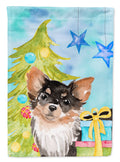 Long Haired Chihuahua Christmas Garden Flag Mailbox Decorative Yard Banner Outside Patio Artwork for Flower Beds, Garden Size, Multicolor