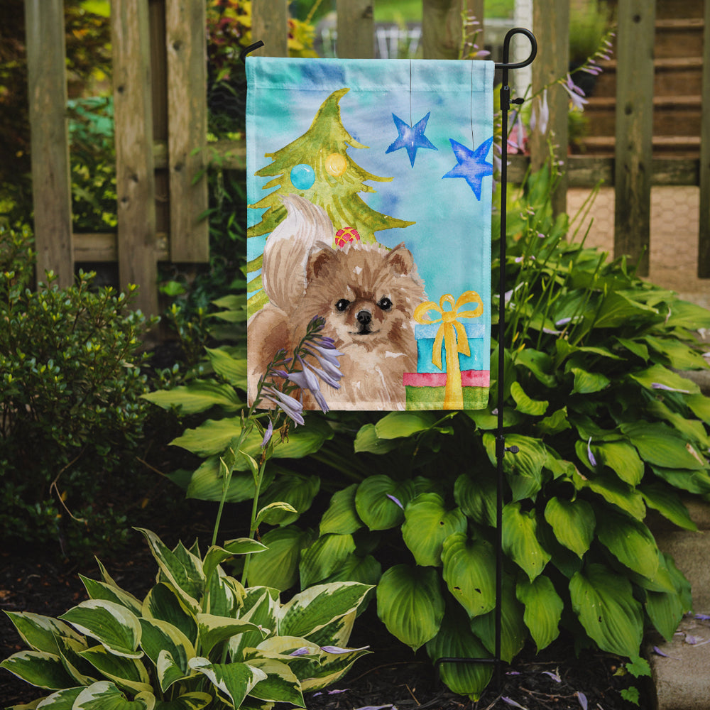 Pomeranian Christmas Garden Flag Mailbox Decorative Yard Banner Outside Patio Artwork for Flower Beds, Garden Size, Multicolor