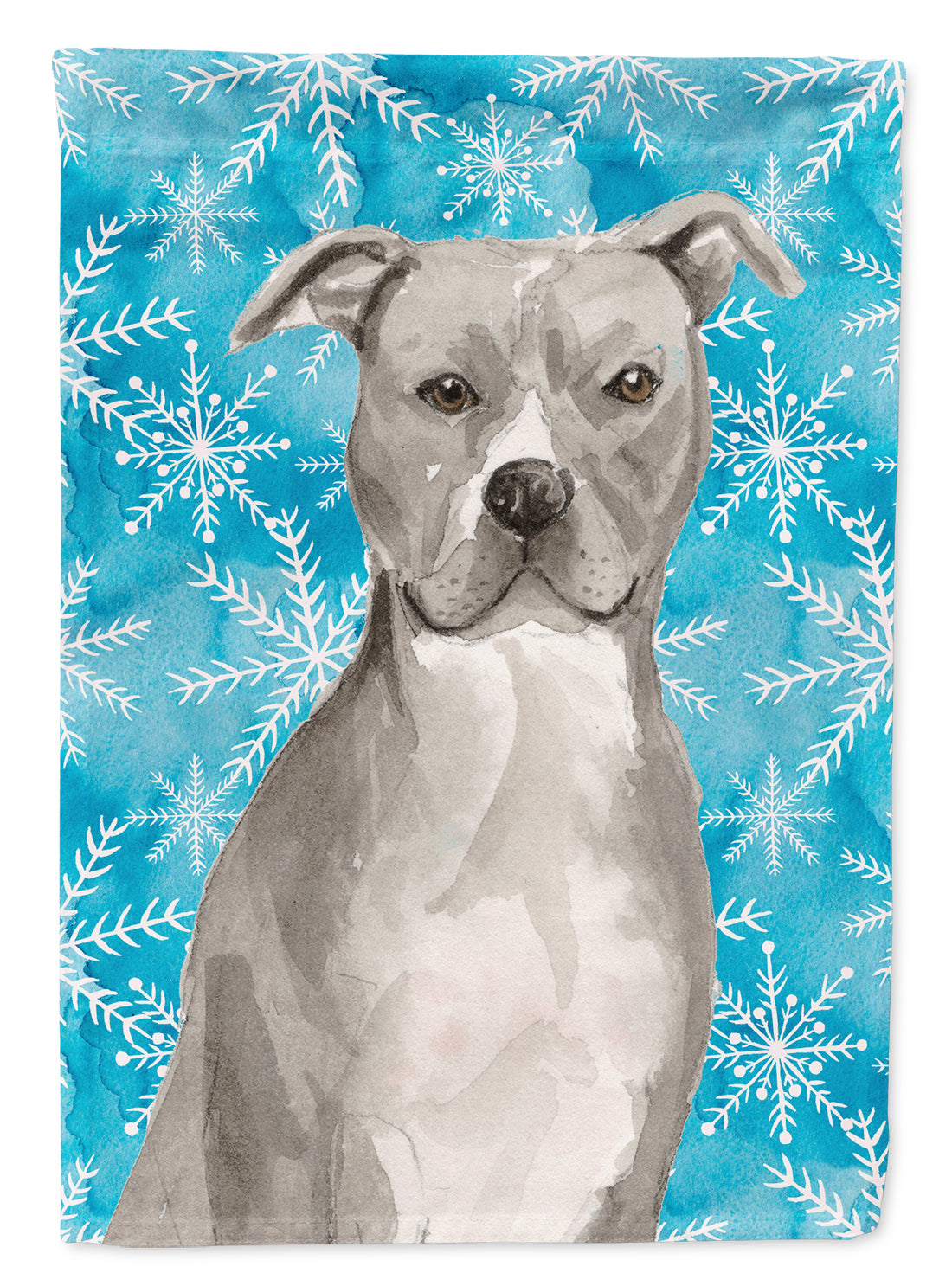 Staffordshire Bull Terrier Winter Garden Flag Mailbox Decorative Yard Banner Outside Patio Artwork for Flower Beds, Garden Size, Multicolor