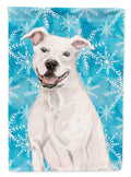 White Staffie Bull Terrier Winter Garden Flag Mailbox Decorative Yard Banner Outside Patio Artwork for Flower Beds, Garden Size, Multicolor