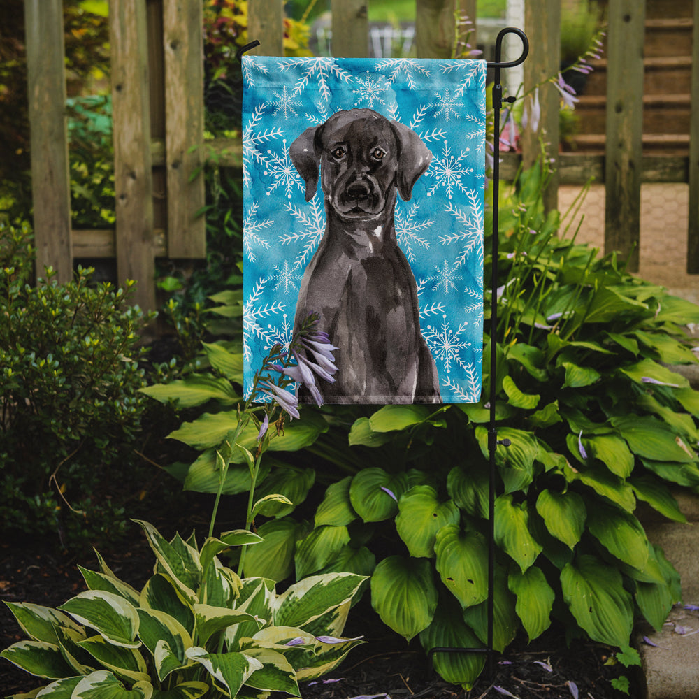 Black Labrador Winter Garden Flag Mailbox Decorative Yard Banner Outside Patio Artwork for Flower Beds, Garden Size, Multicolor