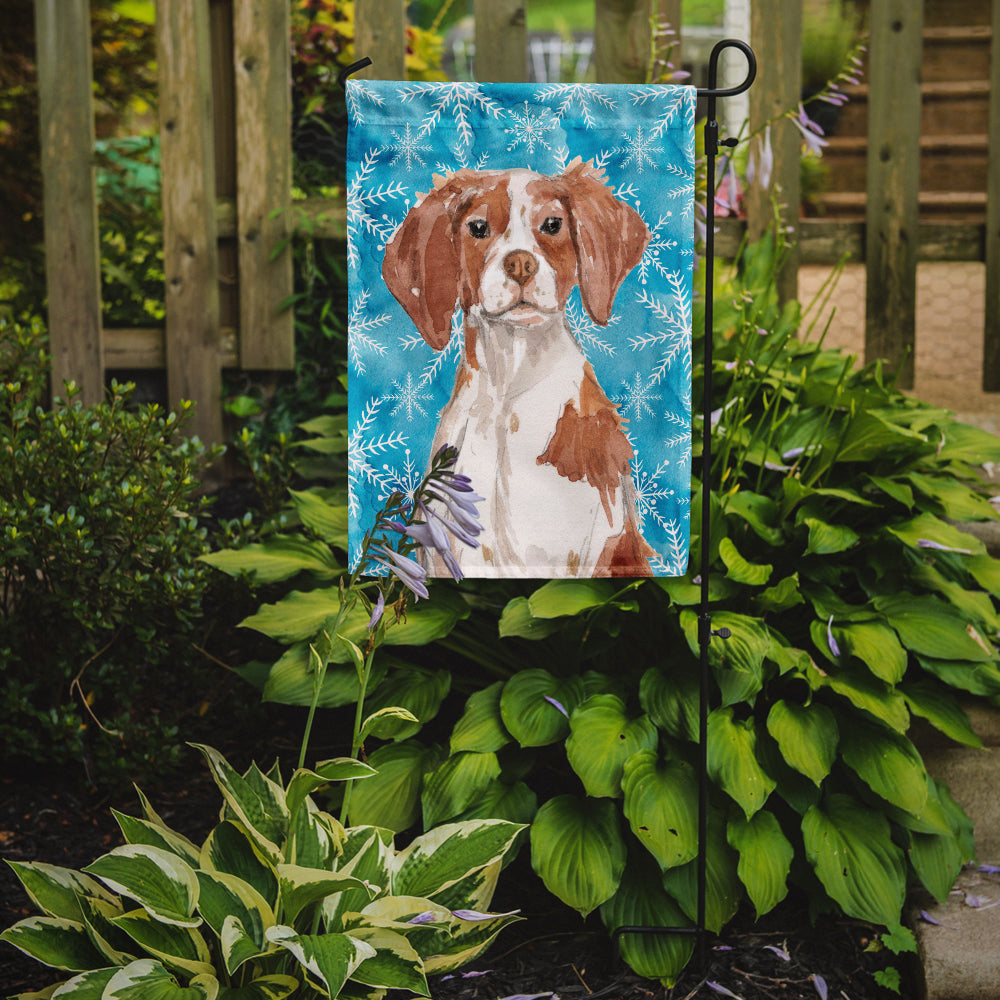 Brittany Spaniel Winter Garden Flag Mailbox Decorative Yard Banner Outside Patio Artwork for Flower Beds, Garden Size, Multicolor