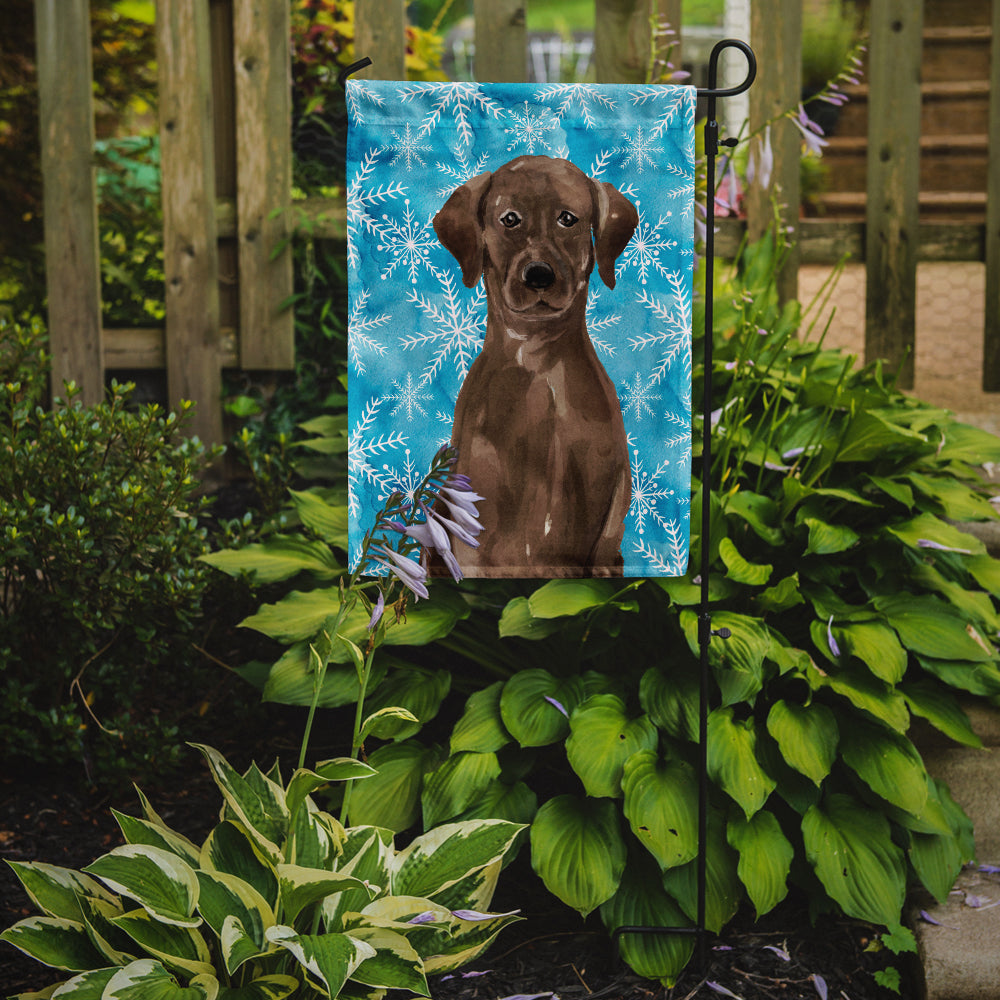 Chocolate Labrador Winter Garden Flag Mailbox Decorative Yard Banner Outside Patio Artwork for Flower Beds, Garden Size, Multicolor