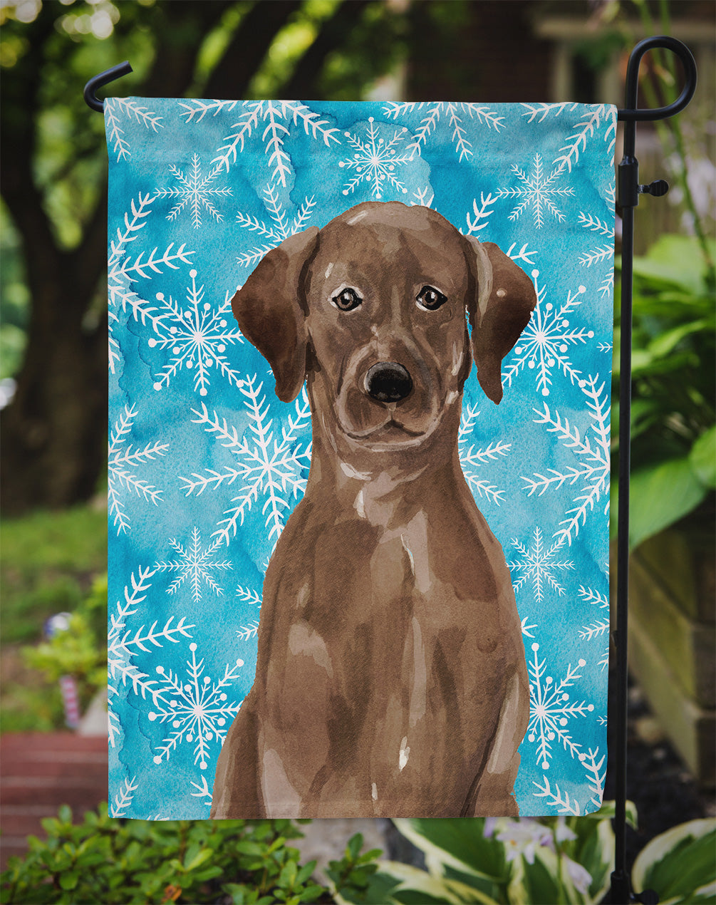 Chocolate Labrador Winter Garden Flag Mailbox Decorative Yard Banner Outside Patio Artwork for Flower Beds, Garden Size, Multicolor