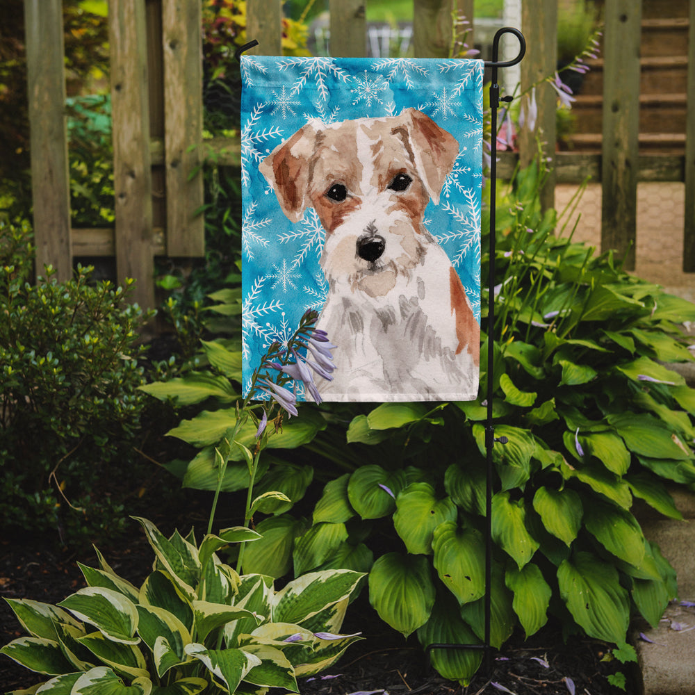 Wire Hair Jack Russell Winter Garden Flag Mailbox Decorative Yard Banner Outside Patio Artwork for Flower Beds, Garden Size, Multicolor