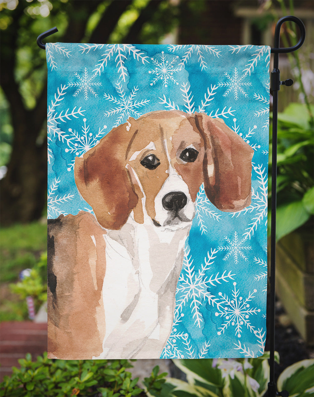 Beagle Winter Garden Flag Mailbox Decorative Yard Banner Outside Patio Artwork for Flower Beds, Garden Size, Multicolor