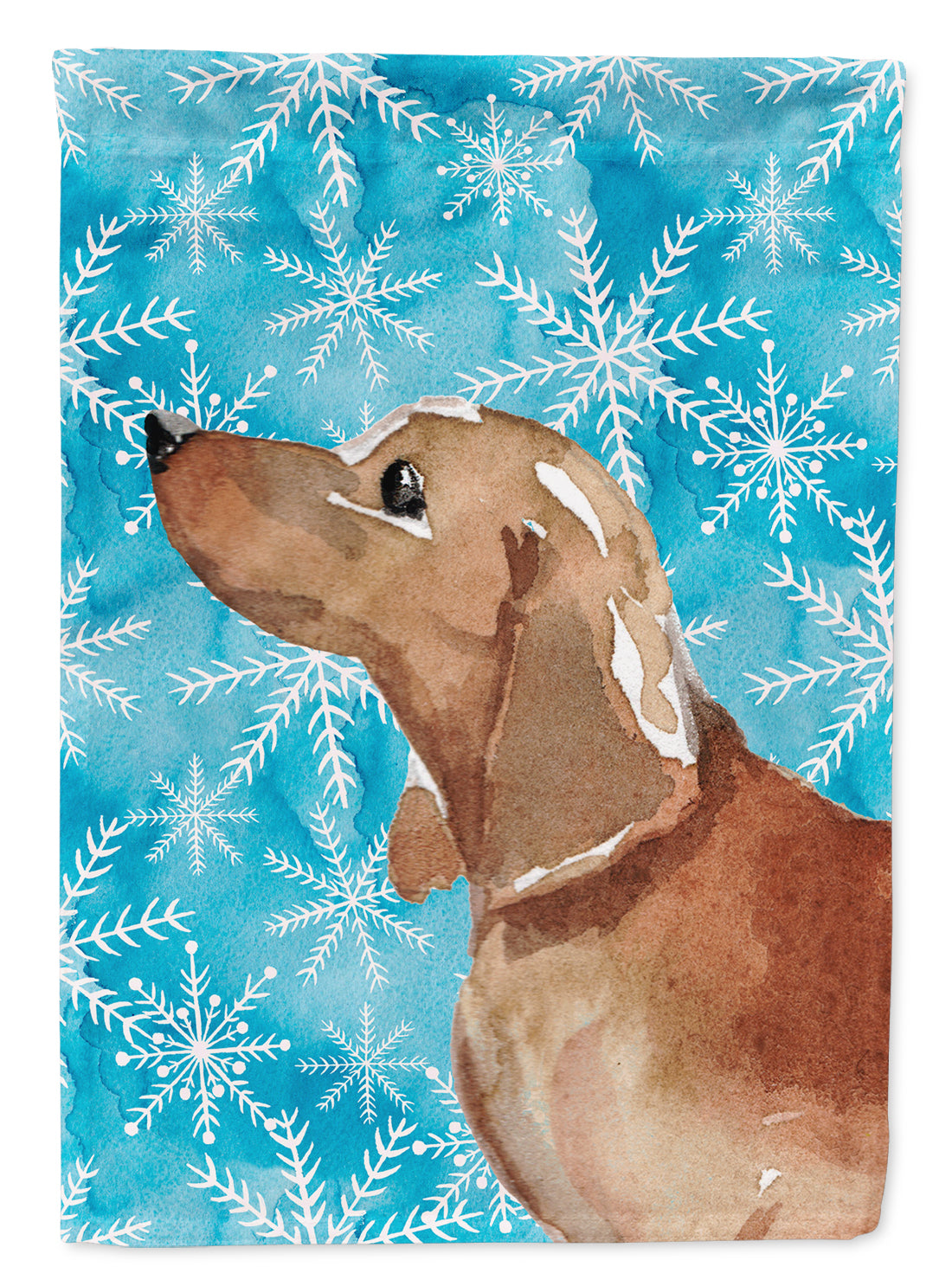 Red Tan Dachshund Winter Garden Flag Mailbox Decorative Yard Banner Outside Patio Artwork for Flower Beds, Garden Size, Multicolor