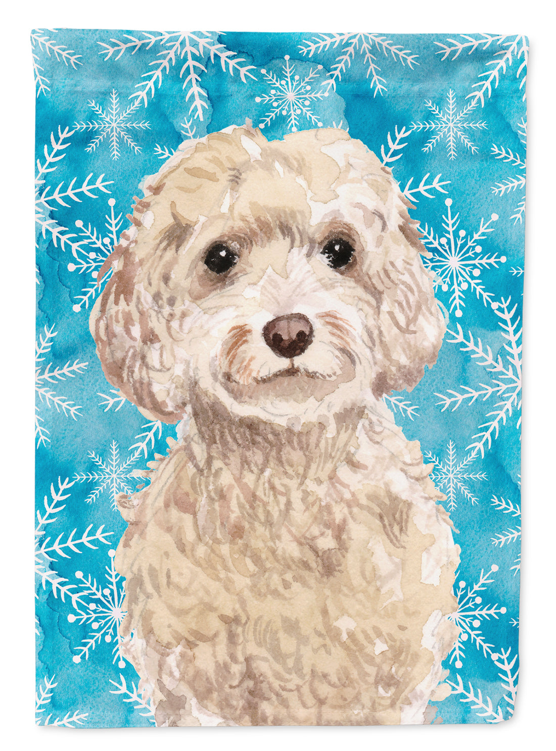 Champagne Cockapoo Winter Garden Flag Mailbox Decorative Yard Banner Outside Patio Artwork for Flower Beds, Garden Size, Multicolor