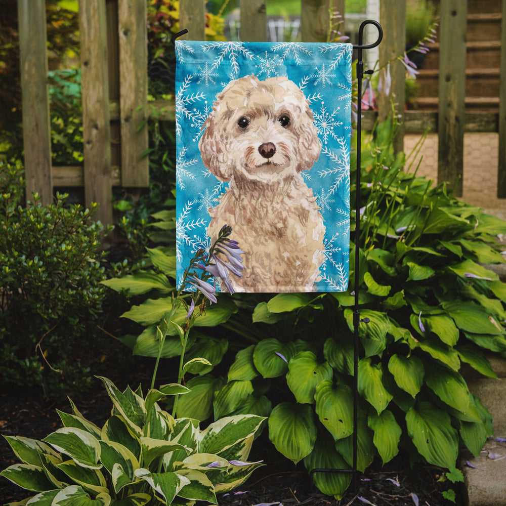 Champagne Cockapoo Winter Garden Flag Mailbox Decorative Yard Banner Outside Patio Artwork for Flower Beds, Garden Size, Multicolor
