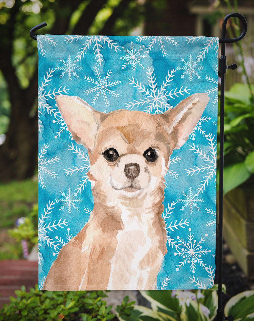 Chihuahua Winter Garden Flag Mailbox Decorative Yard Banner Outside Patio Artwork for Flower Beds, Garden Size, Multicolor