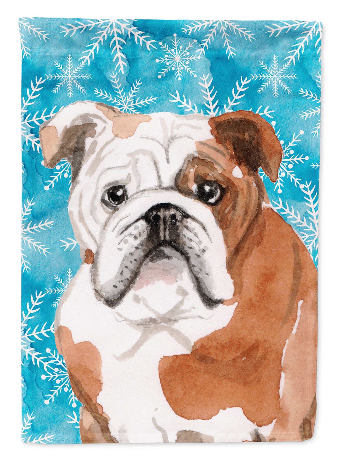 English Bulldog Winter Garden Flag Mailbox Decorative Yard Banner Outside Patio Artwork for Flower Beds, Garden Size, Multicolor