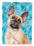 Fawn French Bulldog Winter Garden Flag Mailbox Decorative Yard Banner Outside Patio Artwork for Flower Beds, Garden Size, Multicolor