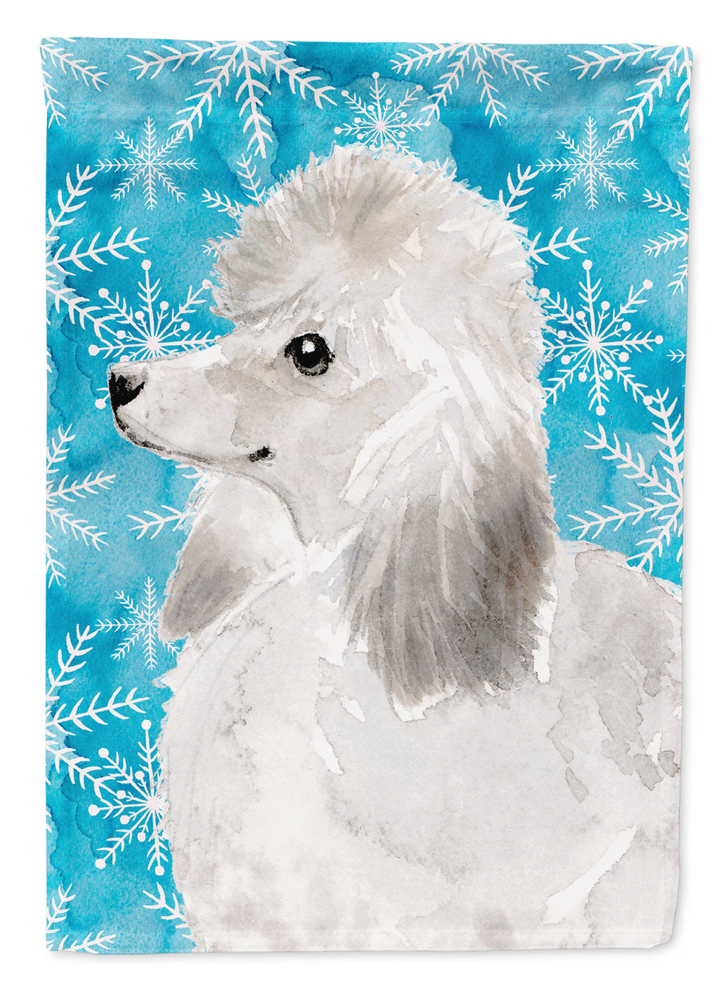 White Standard Poodle Winter Garden Flag Mailbox Decorative Yard Banner Outside Patio Artwork for Flower Beds, Garden Size, Multicolor