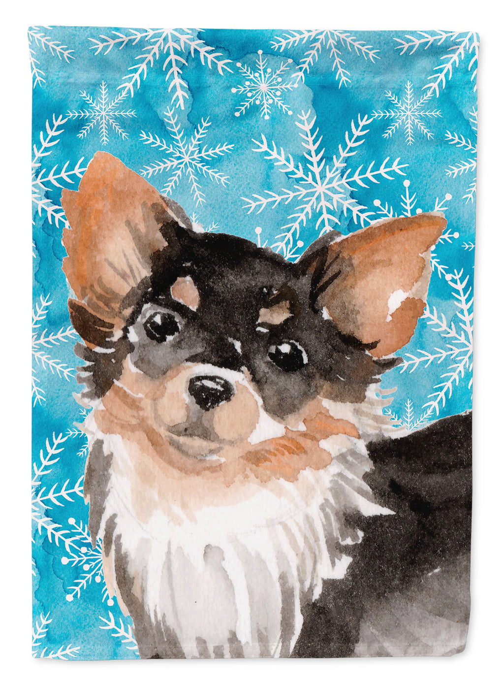 Long Haired Chihuahua Winter Garden Flag Mailbox Decorative Yard Banner Outside Patio Artwork for Flower Beds, Garden Size, Multicolor